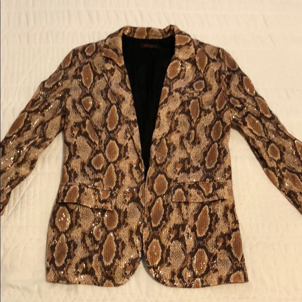 Sequin snakeskin blazer